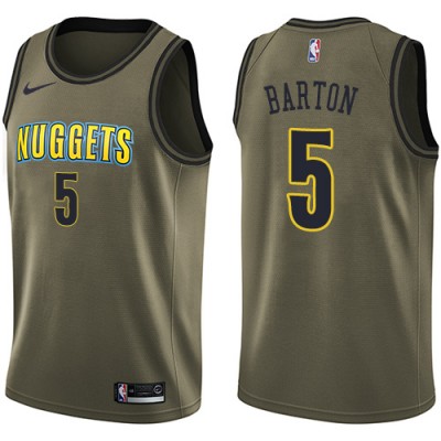Nike Denver Nuggets #5 Will Barton Green Salute to Service Youth NBA Swingman Jersey